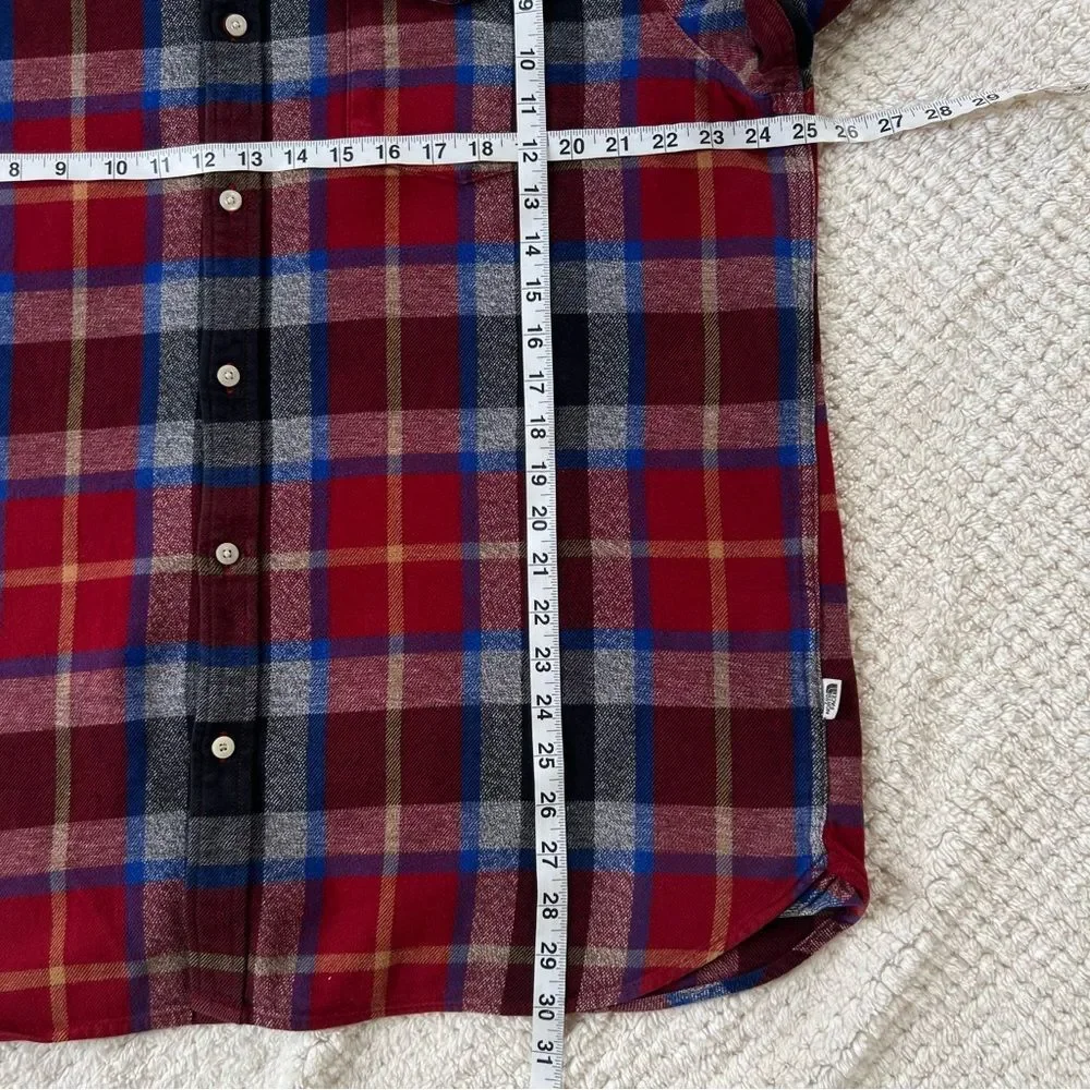 The North Face Arroyo Red Black Blue Plaid Heavyweight Flannel Shirt SZ XL
